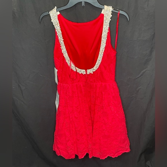 Red Dress with Sparkly Necklace - Picture 2 of 2
